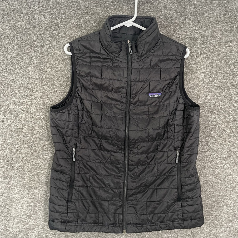 Patagonia Nano Puffer Vest Womens XL Black Insulated Full Zip Lightweight Warm